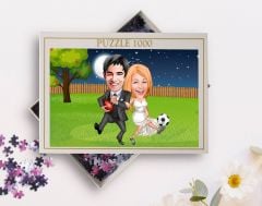 BK Gift Kişiye Özel Sevgililer Karikatürlü 1000 Parça Profesyonel Puzzle-12