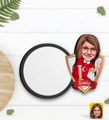 Kişiye Özel Kız Çocuk Karikatürlü Ahşap Bardak Altlığı-2