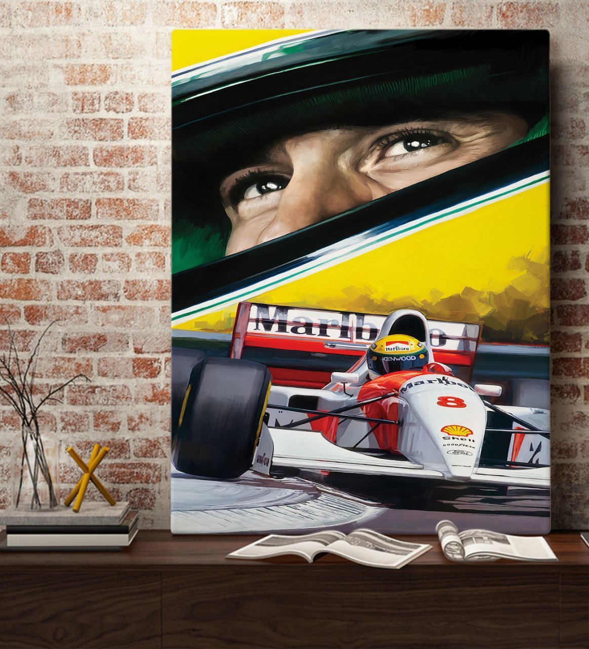 BK Gift F1 Ayrton Senna Tasarımlı Kanvas Tablo 70x100cm-1