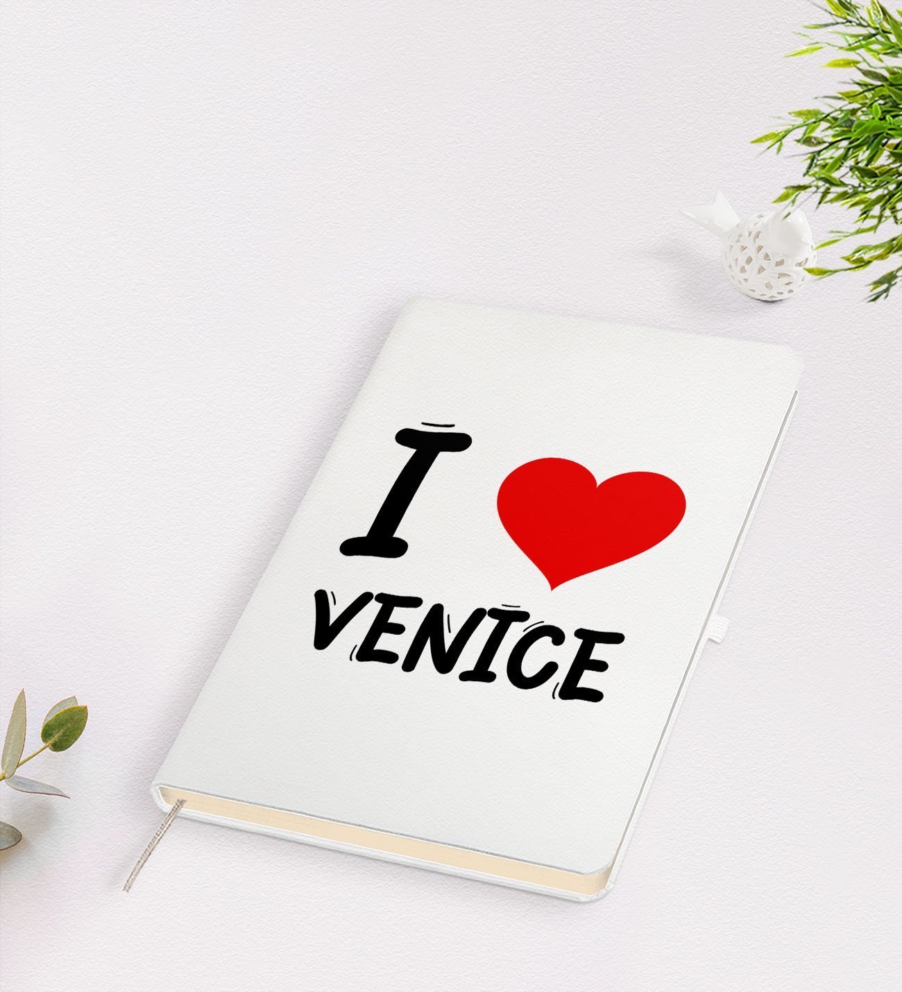 BK Gift I Love Venice Tasarımlı Beyaz Defter - Model 1