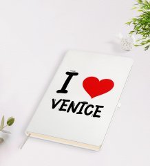 BK Gift I Love Venice Tasarımlı Beyaz Defter - Model 1