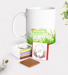 Kişiye Özel Papatya Temalı En İyi Öğretmen Beyaz Kupa ve Çikolata Hediye Seti-3