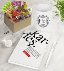 Kişiye Özel Kardeş Anlamı Nostaljik Lezzetler Defter Kalem Kupa Hediye Seti