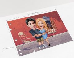 BK Gift Kişiye Özel Sevgililer Karikatürlü 1000 Parça Profesyonel Puzzle-11