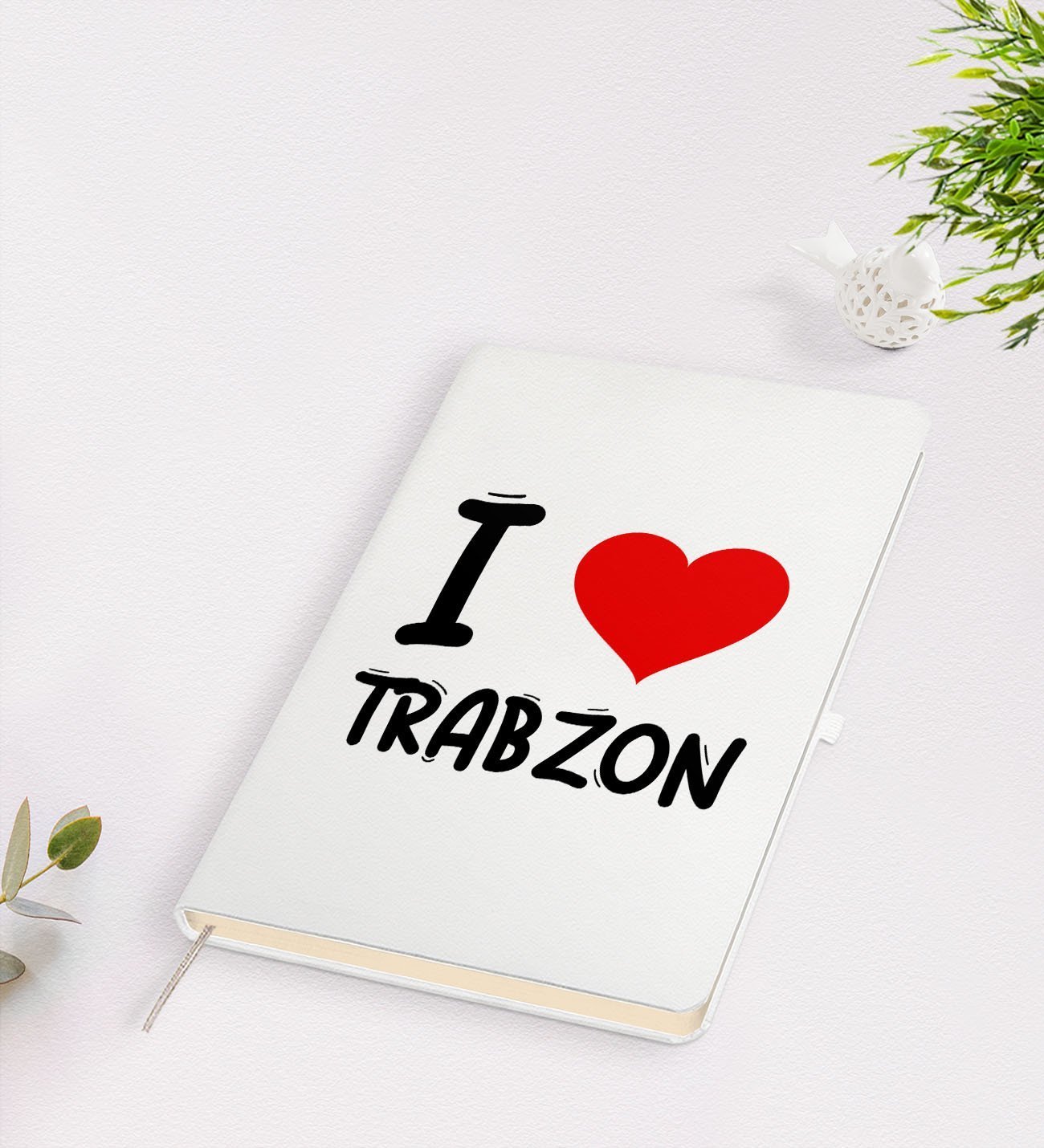 BK Gift I Love Trabzon Tasarımlı Beyaz Defter - Model 1
