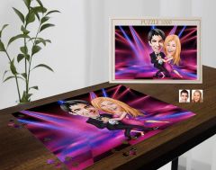 BK Gift Kişiye Özel Sevgililer Karikatürlü 1000 Parça Profesyonel Puzzle-10