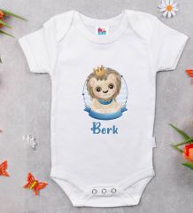 BK Kids Kişiye Özel İsimli 5 Parça Beyaz Bebek Body Zıbın ve Battaniye Hediye Seti, Yeni Doğan Bebek Giyim Hediyesi-5