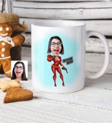 Kişiye Özel Şeytan Kadın Karikatür Beyaz Kupa Bardak - 2