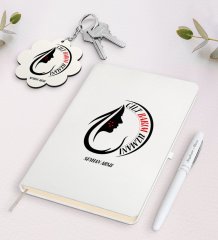 Kişiye Özel Cilt Bakım Uzmanı Beyaz Defter Kalem ve Anahtarlık Hediye Seti-1