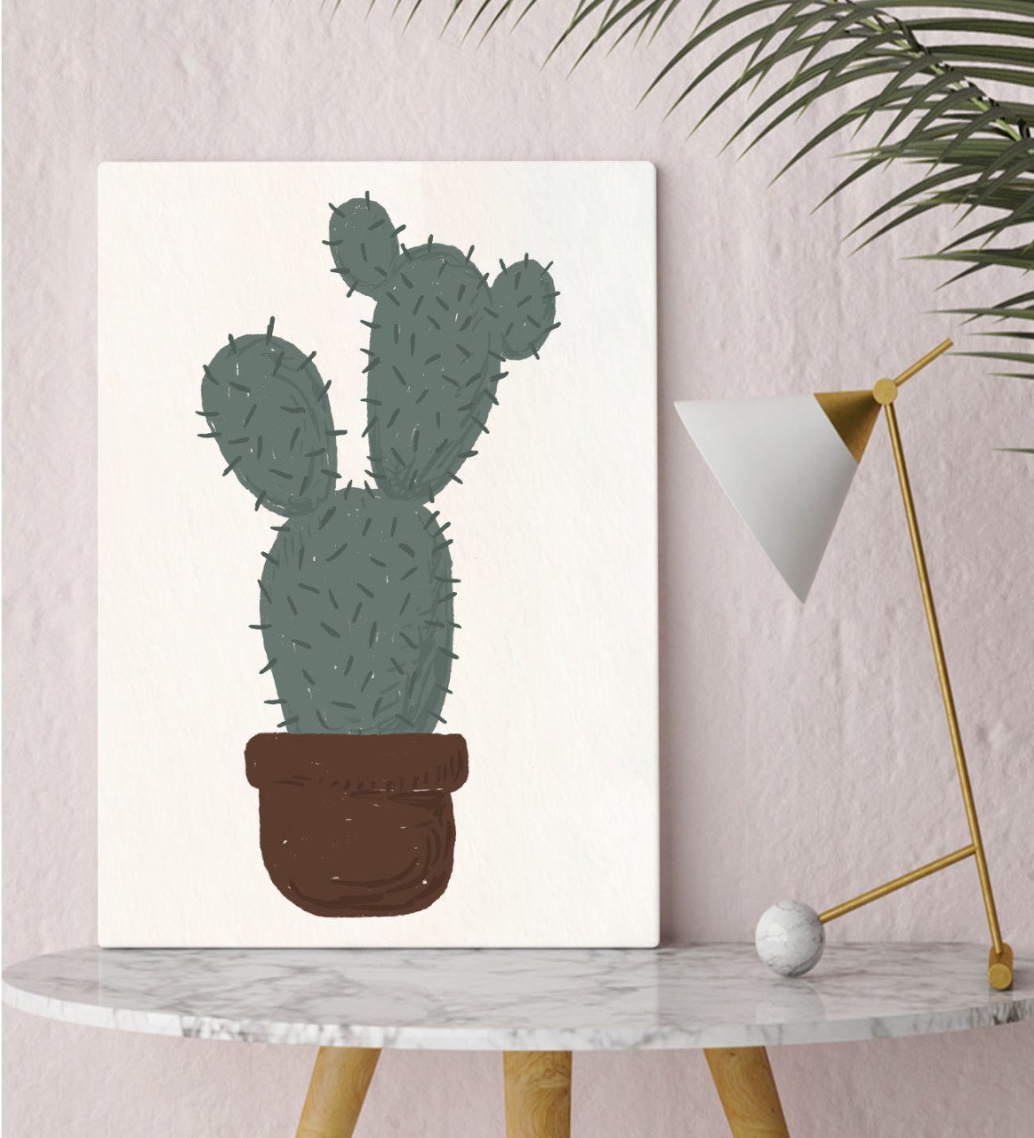 BK Gift Kaktüs Tasarımlı Kanvas Tablo 30x50cm-25