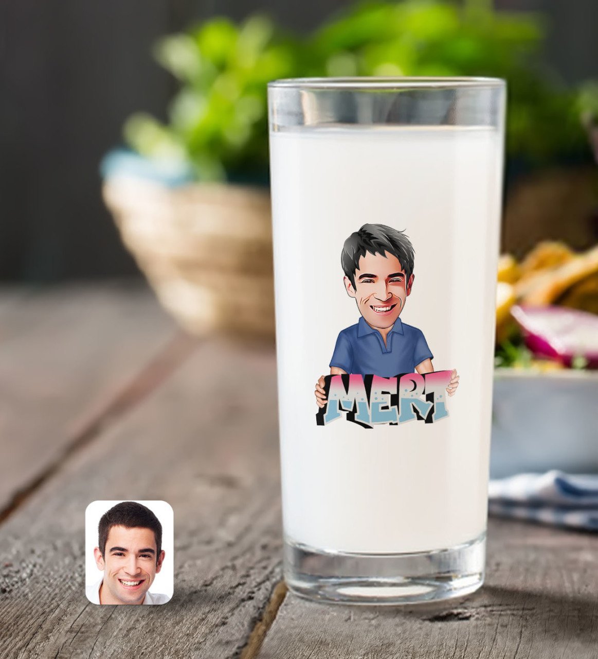 Kişiye Özel Erkek İsimli Karikatürlü Rakı Bardağı-1
