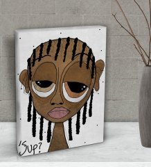 BK Gift The Lazy People Collection Chill Dude Tasarımlı Dekoratif Mini Kanvas Tablo 15x20cm-1