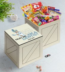 Kişiye Özel Diş Hekimi Ahşap Kutuda Nostaljik Lezzetler Hediye Seti-3