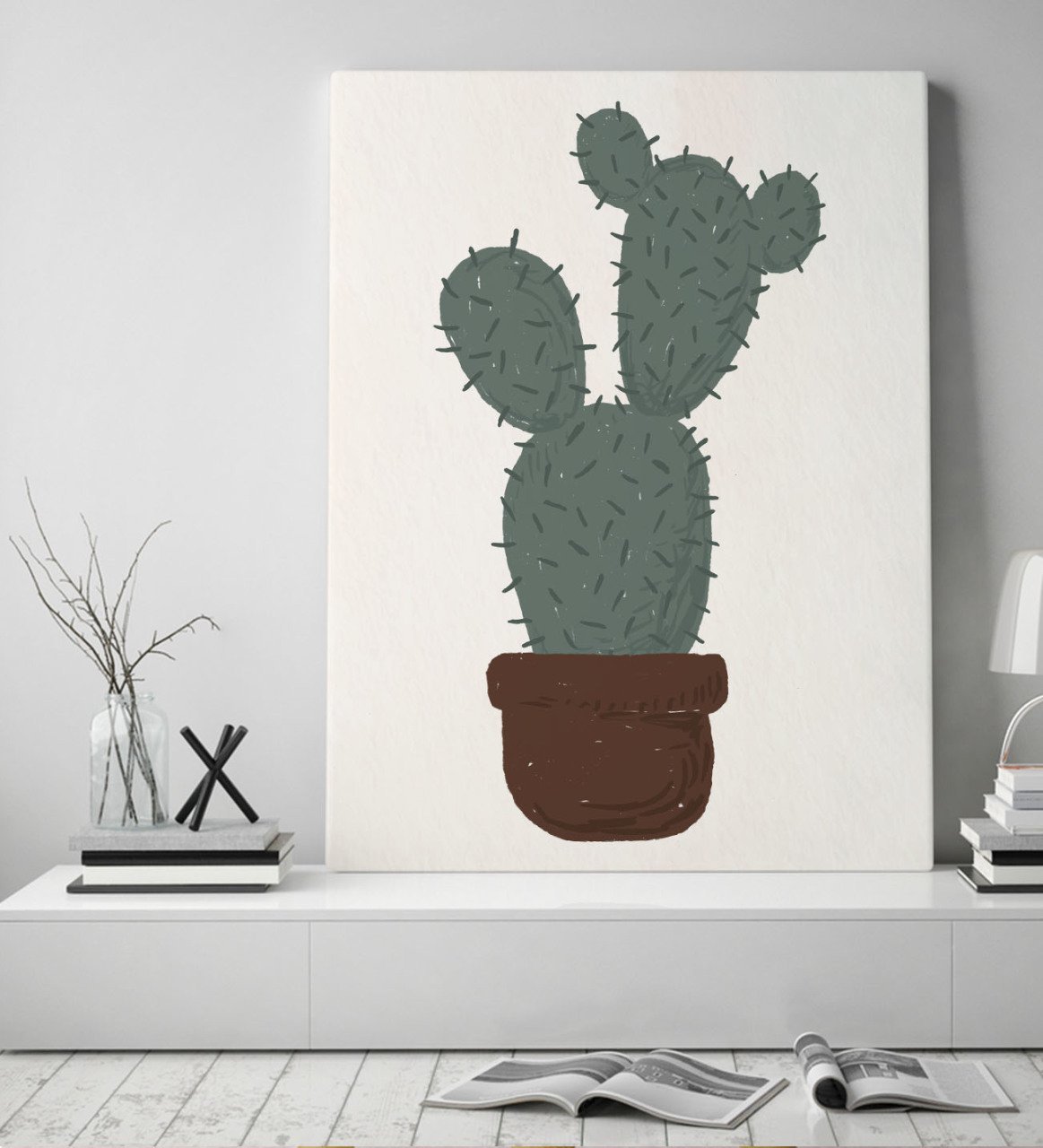 BK Gift Kaktüs Tasarımlı Kanvas Tablo 50x70cm-25