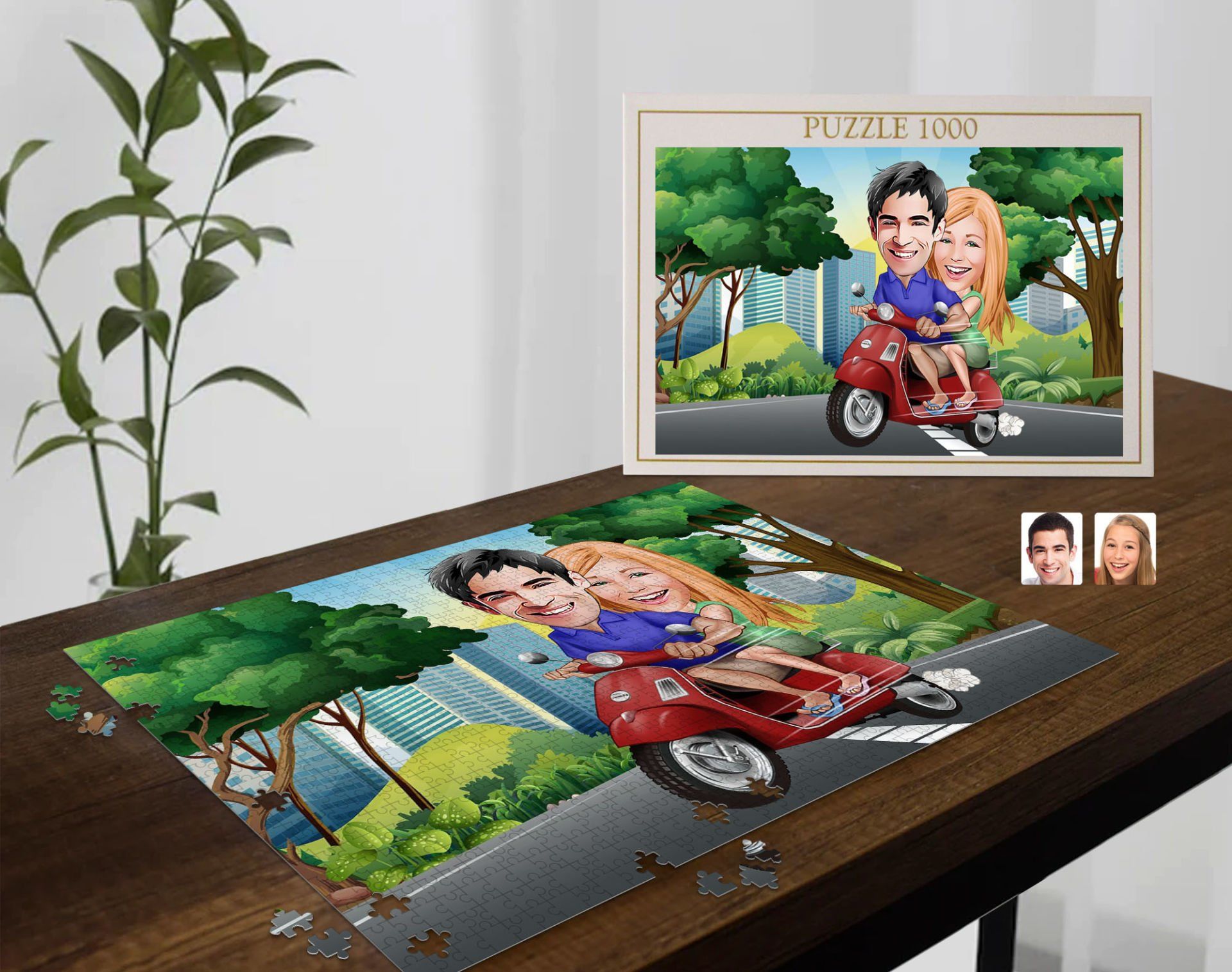 BK Gift Kişiye Özel Sevgililer Karikatürlü 1000 Parça Profesyonel Puzzle-8