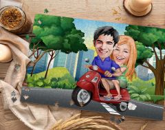BK Gift Kişiye Özel Sevgililer Karikatürlü 1000 Parça Profesyonel Puzzle-8