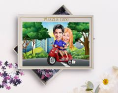 BK Gift Kişiye Özel Sevgililer Karikatürlü 1000 Parça Profesyonel Puzzle-8