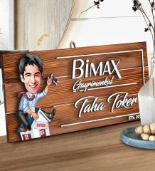 BK Gift Kişiye Özel Gayrimenkul Karikatürlü Dekoratif Ahşap Tabela-2