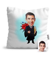 Kişiye Özel Avukat Karikatür Saten Yastık - 3