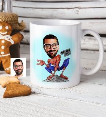 Kişiye Özel Örümcek Adam Karikatür Beyaz Kupa Bardak