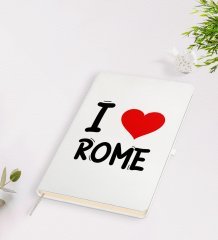 BK Gift I Love Rome Tasarımlı Beyaz Defter - Model 1