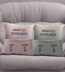 BK Gift Eğlenceli Tasarımlı 2'li Organizer Kumanda ve Atıştırmalık Cepli Pembe&Gri Kırlent Yastık- 12, Ev Dekoru, Ev Hediyesi