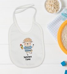 BK Kids Summer Time Tasarımlı Bebek Mama Önlüğü - Model 1