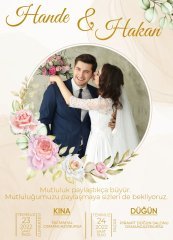 Kişiye Özel Fotoğraflı Bitmeyen Düğün Davetiyesi Model 2
