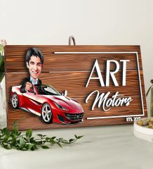 BK Gift Kişiye Özel Galeri Karikatürlü Dekoratif Ahşap Tabela