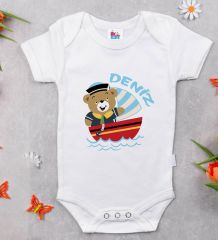 BK Kids Kişiye Özel İsimli 5 Parça Beyaz Bebek Body Zıbın ve Battaniye Hediye Seti, Yeni Doğan Bebek Giyim Hediyesi