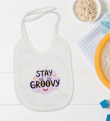 BK Kids Stay Groovy Tasarımlı Bebek Mama Önlüğü - Model 1