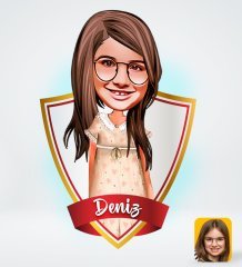 Kişiye Özel İsimli Kız Çocuk Tasarımlı Dijital Karikatür-7