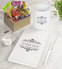 Kişiye Özel İsimli Nostaljik Lezzetler Defter Kalem Kupa Hediye Seti-9