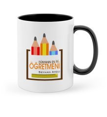 Kişiye Özel Dünyanın En İyi Öğretmeni Siyah Kupa Bardak - 20