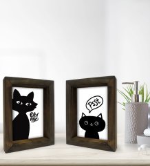 Bk Gift Banyo Dekoratif 2'li Doğal Masif Ahşap Çerçeve 15x20cm-8