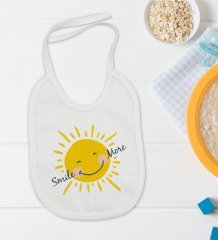 BK Kids Smile More Tasarımlı Bebek Mama Önlüğü - Model 1