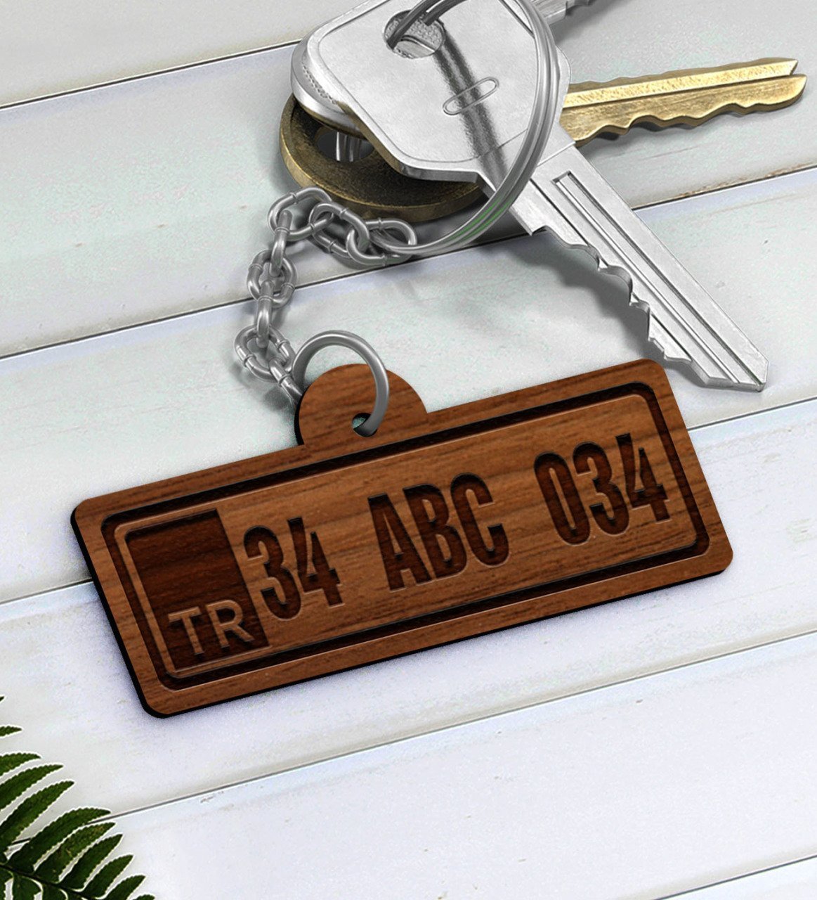 Kişiye Özel TR Plaka Ahşap Anahtarlık-1