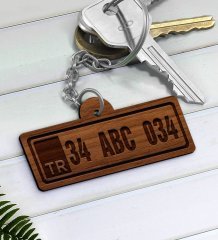 Kişiye Özel TR Plaka Ahşap Anahtarlık-1