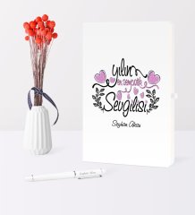 Kişiye Özel Yılın En Sempatik Sevgilisi Temalı Beyaz Defter Kalem Seti