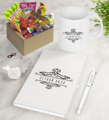 Kişiye Özel İsimli Nostaljik Lezzetler Defter Kalem Kupa Hediye Seti-8