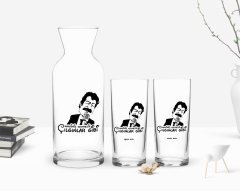 Kişiye Özel Renkli Baskılı Hangimiz Sevmedik Çılgınlar Gibi Tasarımlı İkili Rakı Bardağı ve Karaf Hediye Seti-1
