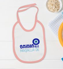 BK Kids Maşalla De Tasarımlı Pembe Bebek Body Zıbın ve Mama Önlüğü Hediye Seti-1