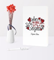 Kişiye Özel Yılın En Seksi Sevgilisi Temalı Beyaz Defter Kalem Seti
