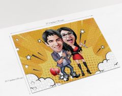 BK Gift Kişiye Özel Sevgililer Karikatürlü 1000 Parça Profesyonel Puzzle-1