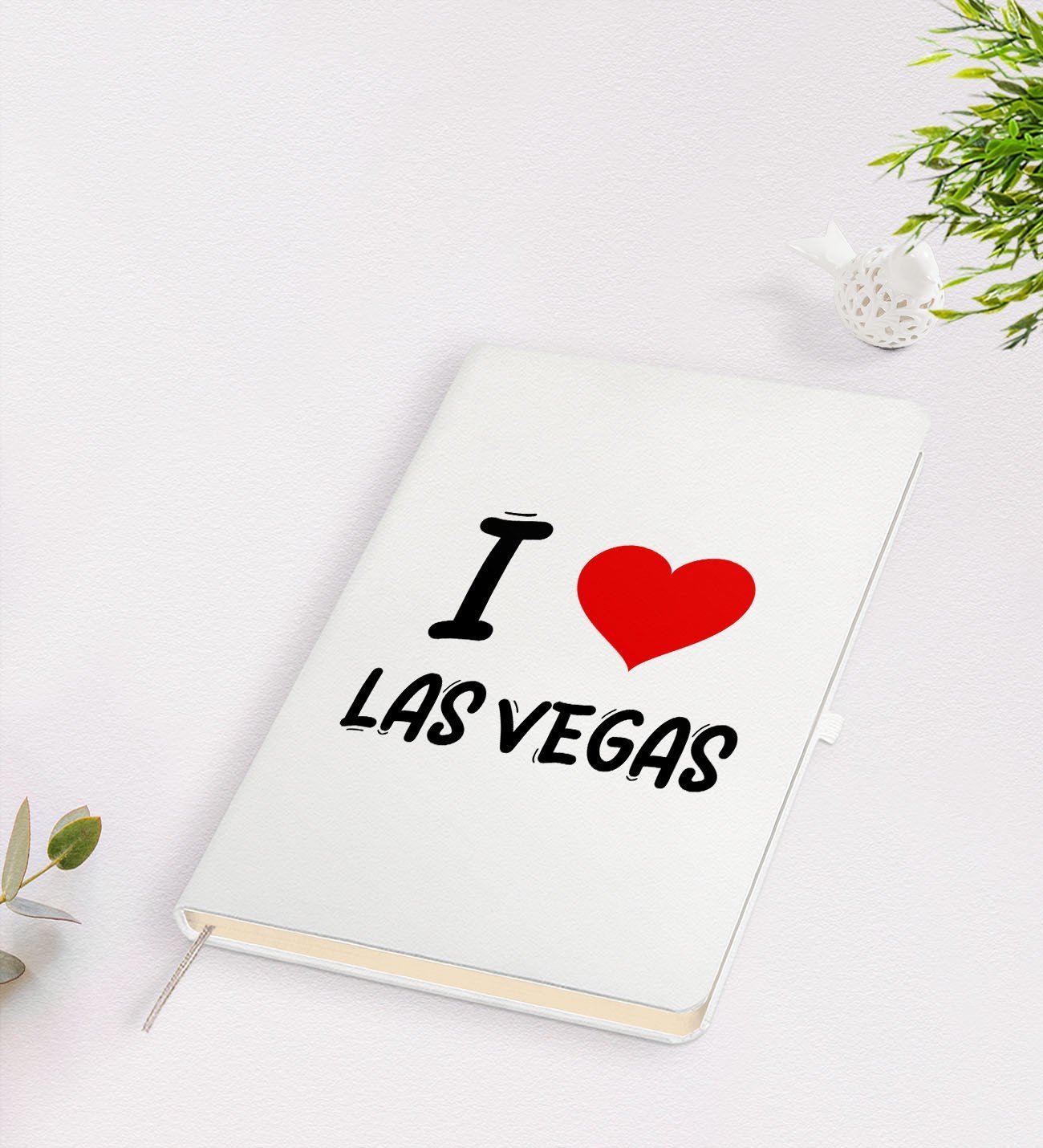 BK Gift I Love Las Vegas Tasarımlı Beyaz Defter - Model 1