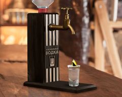 BK Gift Kişiye Özel Kabartma İsimli Musluklu Siyah(Ebony) Ahşap Vodka Standı, Vodka Çeşmesi, Doğum Günü Hediyesi, Ev Hediyesi, İçecek Dispenseri-2