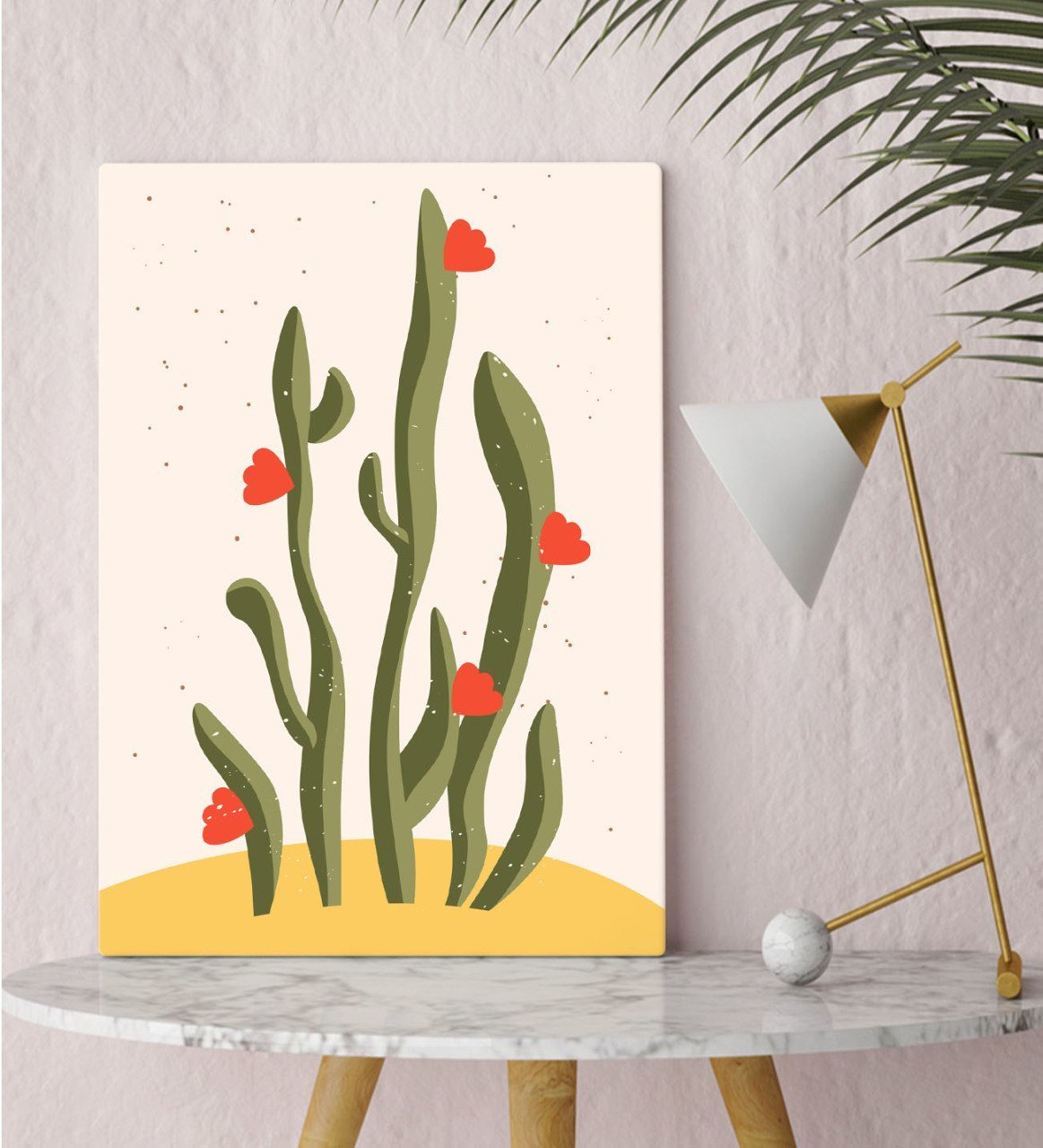 BK Gift Kaktüs Tasarımlı Kanvas Tablo 30x50cm-22