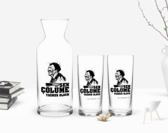 Kişiye Özel Renkli Baskılı Çünkü Sen Çölüme Yağmur Oldun Tasarımlı İkili Rakı Bardağı ve Karaf Hediye Seti-9