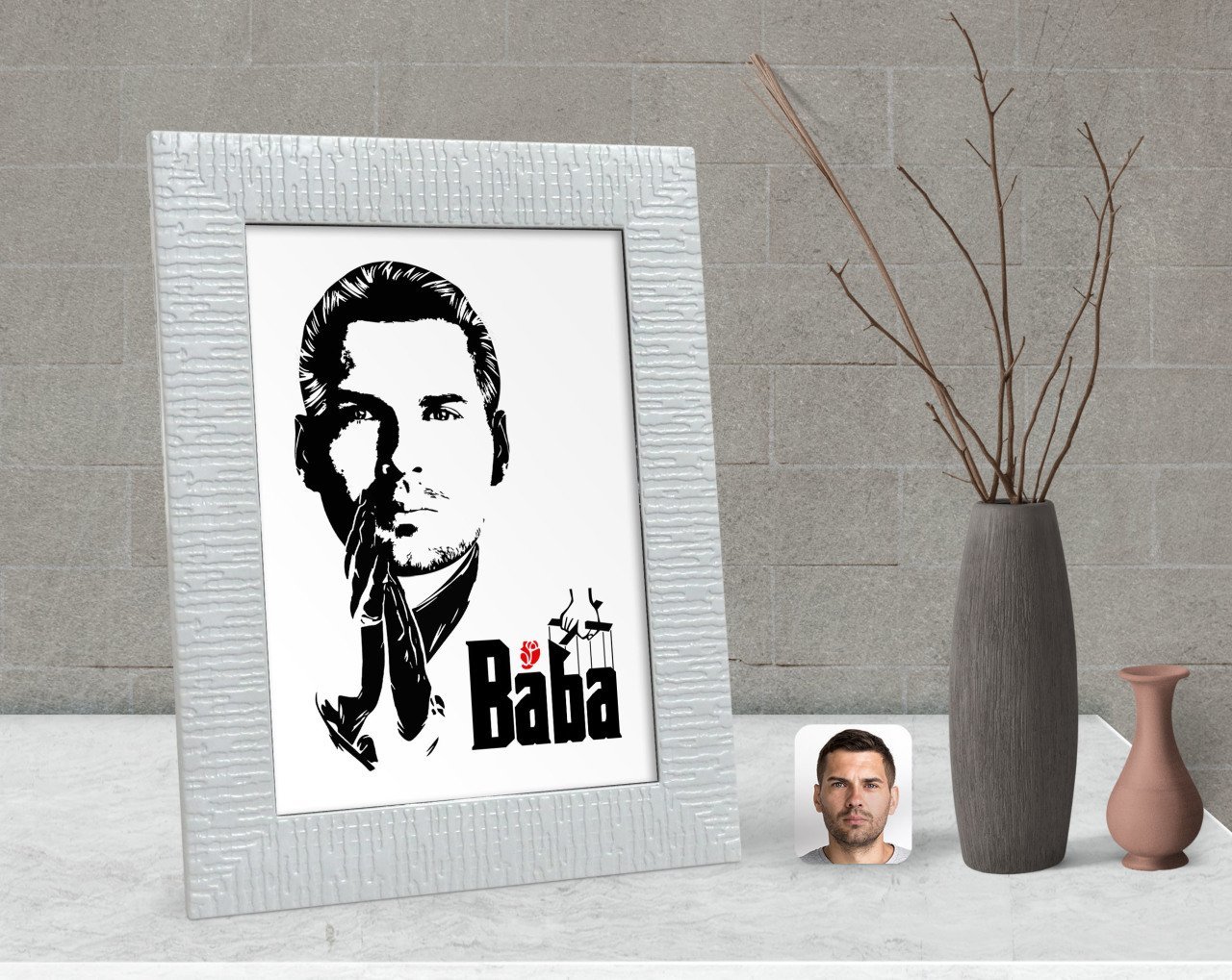 Kişiye Özel Godfather Baba Tasarımlı Dekoratif Çerçeve-6