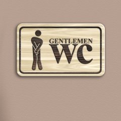 Bay WC Ahşap Uyarı Levhası - 1